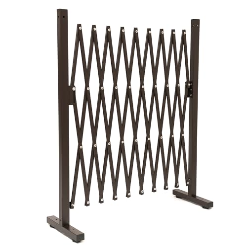 ワンモード アルミ伸縮フェンス2.5m SSF250 幅31.5〜250cm 庭やガレージの仕切り侵入防止など (ブラウン)