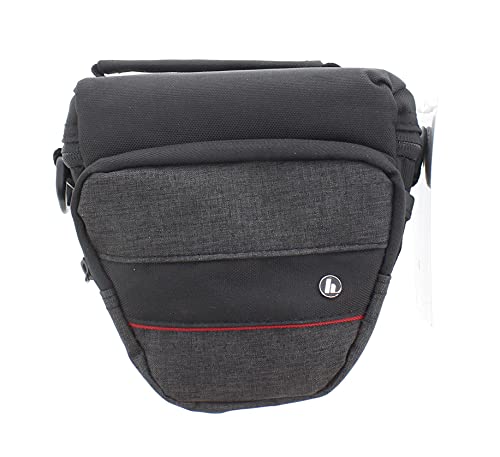 Hama Kameratasche „Valletta“ f&uuml;r Digitalkamera (Fototasche f&uuml;r Fotokamera mit Objektiv, mit G&uuml;rtelschlaufe und Zusatzf&auml;chern, Colt Kameratasche zum Umh&auml;ngen, 13 x 8 x 11 cm) schwarz