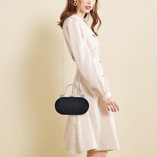 Image of Simcat Women Gold Clutch Purses Glitter Evening Handbag Pleated Evening Bag for Lady Formal Bridal Wedding Prom