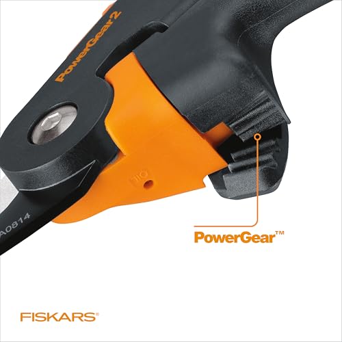 Image of Fiskars PowerGear2 Bypass Pruning Shears, 3 /4 inch Cut Capacity Garden Clippers | Patented Gear Technology Multiplies Power, Contoured Rolling Handle Reduces Hand Fatigue, Low-Friction Coated Steel Blade