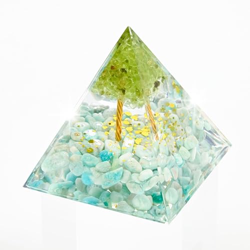 オルゴナイト クリスタル オルゴン ピラミッド 生命の木 エネルギータワー ネイチャー レイキ ヒーリング チャクラ クラッシュストーン オブジェ 6cm×6cm (3)