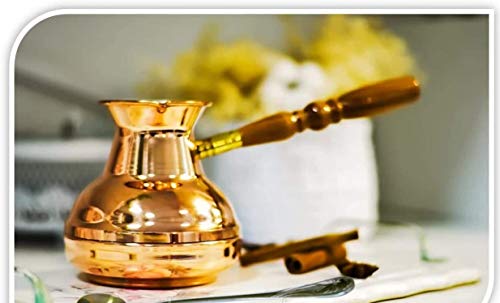 Gold turkish coffee pot Сopper engraved 17oz (500ml) stovetop - …