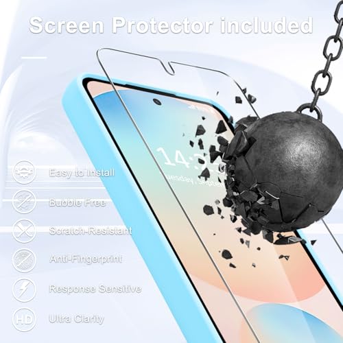 Image of for Samsung Galaxy S25+ Plus Case, Matte Magnetic Phone Case with 1 Screen Protector, Support for Magsafe, Translucent Frosted Shockproof Protective Cover for Samsung Galaxy S25+ Plus, Light Blue