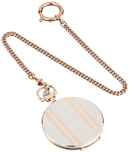 Tissot Unisex-Adult Savonnette Brass Pocket Watch Rose Gold & Silver T8624102901300 #TOP1