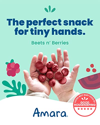 Amara Smoothie Melts - Beets N' Berries - Baby Snacks Made With Fruits And Vegetables - Healthy Toddler Snacks For Your Kids Lunch Box - Organic Yogurt Melts - 6 Resealable Bags #TOP1