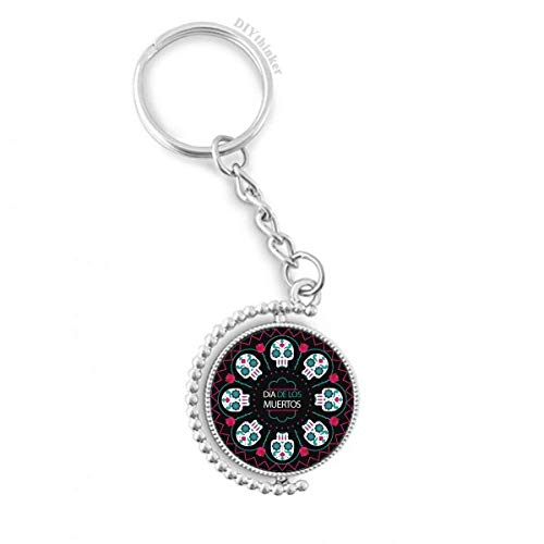 Titular de la clave con anillo de cadena giratoria y diseño de calavera