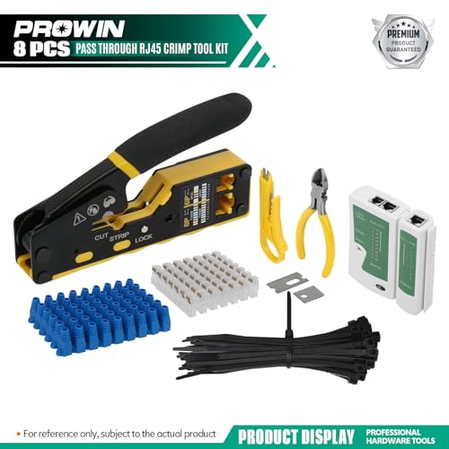 Prowin Pass Through RJ45 Crimper Kit with Cable Tester - image 8