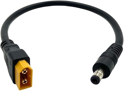 1ft XT60 Male to DC 5.5x2.5mm Male Plug Adapter Cable,14AWG Pure Copper Wire for Drone FPV RC LiPo Battery Charging,Double PVC Insulation30cm
