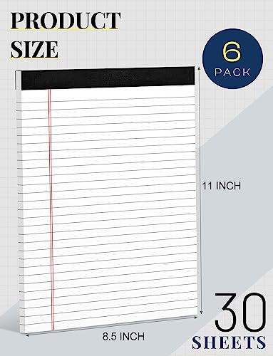 Legal Pads 8.5 x 11 White Note Pads Paper 8-1/2 x 11 Lined Paper Pad 8.5 x 11 White Legal Pad 6 Pack Notepads 8.5 x 11 Lined Writing Pads of Paper 8.5 x 11 Notepad White Paper Pads image 6