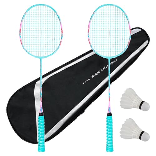 バドミントンラケット カーボンファイバー製 黒と青 Amazon | カーボンファイバーバドミントンラケット、軽量