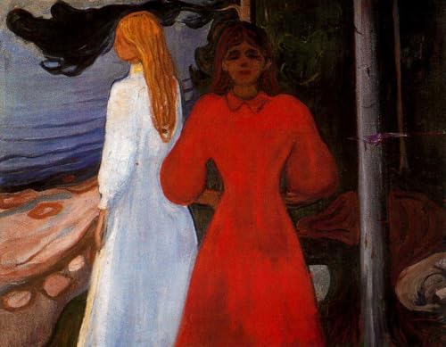 7 peintures d'art rouge et blanc Edvard Munch femmes peinture à l'huile sur toile