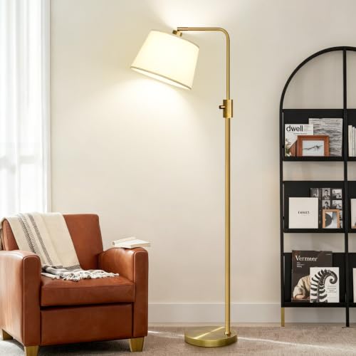 Image of Nintiue Dimmable Floor Lamp, 1000 LM LED Edison Bulb Included, Arc Floor Lamps for Living Room Modern Standing Lamp Tall Lamps for Living Room Bedroom-Brass