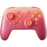 KENNEAS Wireless Controller Compatible with Switch/OLED/Lite, 2 Faceplate/8 Colors LED/850 mAh Battery/6-Axis Gyroscope/Turbo/Programmable Button/Immersive Vibration Motor Pro Controller for Switch (Pink)