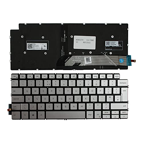 Clavier AZERTY rétroéclairé silver pour PC Dell Inspiron 5493 par Power4Laptops