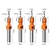 NUOBESTY 4pcs Round Handle Countersink Drill Bit Set for Woodworking, Alloy Steel Self-Tapping Step Drill Bits for Engraving and Punching Machines, Industrial Cutting Tool