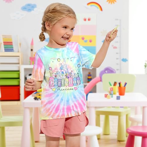 Image of Birthday Girl Shirt Kids Birthday Princess T-Shirt Toddler Girls Birthday Party Tee Cute Birthday Family Tee Tops