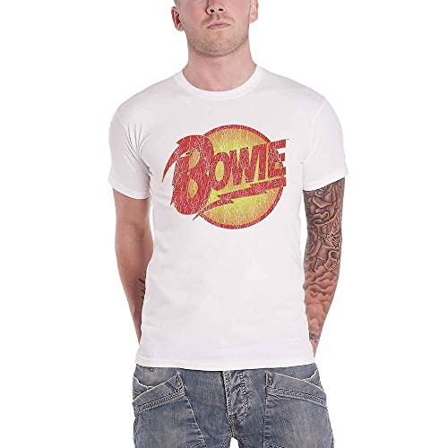 T-shirt David Bowie homme vêtement rock blanc taille S mode streetwear