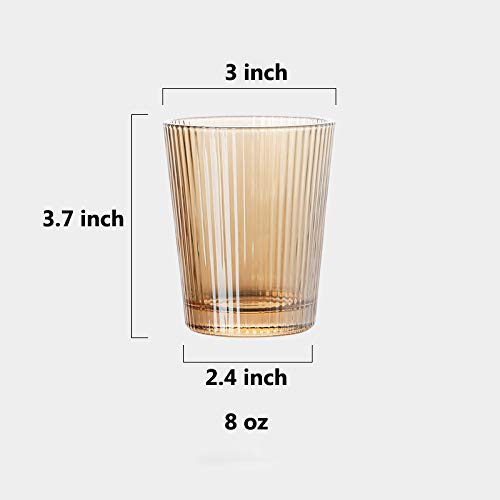 Verres transparents classiques à rayures verticales robustes 237ml - 3