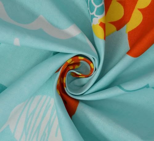 Image of Gleeson 320 Tc Elastic Fitted Bedsheet for Double,Aquarium Bedsheet for Girls|Boys Room,Cotton Feel Bed Sheet with 2 Pillow Covers,Fitted Sheet Size (72x72x8 Inch) All Around Elastic