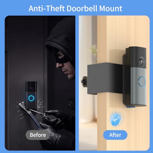 Image of Anti-Theft Doorbell Camera Mount: No-Drill Doorbell Bracket Mounting Compatible with Ring Battery Doorbell /Plus /Pro(Newest Model) Accessories for Renters, Apartments