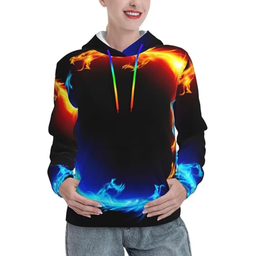 Sweat à capuche imprimé dragons pour vos sorties d'automne et moments de détente cocooning