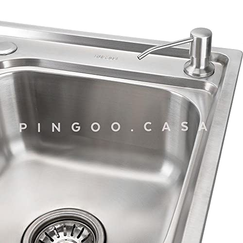 Pingoo.casa, Kit Cuba Dupla Gourmet para Cozinha com Acessórios Aço Inox 201 78x43cm Potiguara e Tor