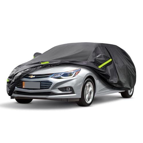 Image of Kaugung 7 Layers Car Cover Custom Fit Chevrolet Cruze Hatchback (2009-2025), Waterproof All Weather Resistant Outdoor Indoor Sun Rain Dust S Protection.(USA Warehouse,Within 3-7 Days) silverBlack