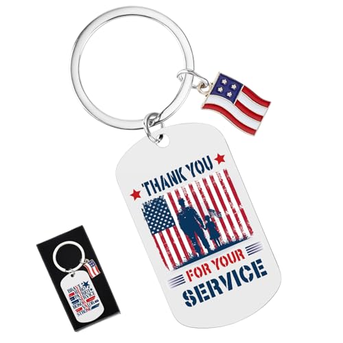 Celavoy Veterans Day Keychain Gifts - Thank You for Your Service American Flag Metal...