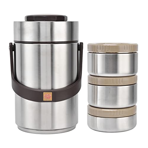 CHEOTIME Lunch Box para hombres y mujeres, 2300 ml de acero inoxidable Caja de alimentos térmicos Almorzamiento aislado Contenedor de doble pared para trabajo Picnic Viajes