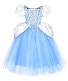 ToLaFio Cinderella Dress Princess Costume for Girls Halloween Fancy Party Dress up Outfit Cosplay Dresses