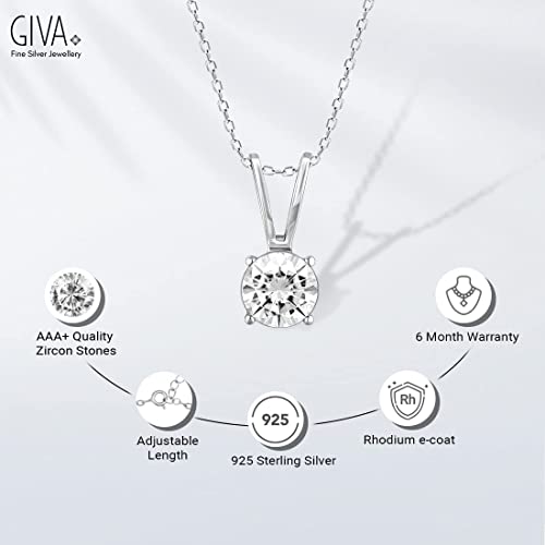 GIVA 925 Anushka Sharma Silver Zircon Pendant with Link Chain | Necklace to Gift Women & Girls | With Certificate of Authenticity and 925 Stamp | 6... - Image 9