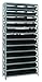 Quantum Storage Systems 1875-110BK Steel Shelving Unit with 4" Shelf Bins, 18" D x 36" W x 75" H, Black