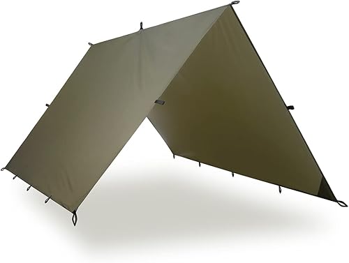 Miniatura 1 de Aqua Quest Guía de lona  100% impermeable ultraligero Ripstop SIL Nylon mochilero lluvia Fly  10x10 oliva Drab