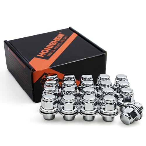Image of Set of 20 12x1.5 Mag OEM Factory Washer Style 1.47 inch Chrome Lug Nuts for Toyota Tacoma 4 Runner SR5 Pre-Runner TRD Off-Road Limited OEM Replacement (20pcs, 6 Grade)