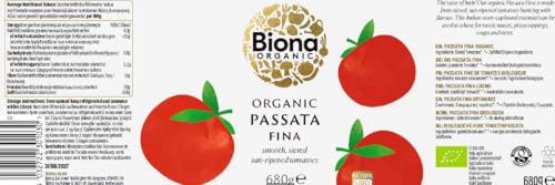 Biona Bio-Passata Fina – 12 x 680 g | Sonnengereifte Tomaten, geschmeidige Textur | Ohne Zuckerzusatz, milch- und weizenfrei