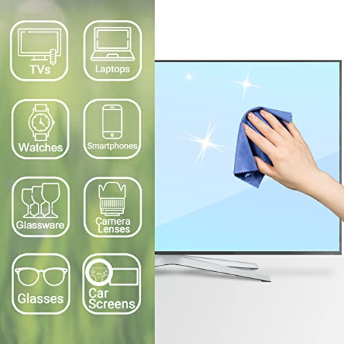 ECO-FUSED Microfiber Cleaning Cloths- 12 Pack - Ideal for Cleaning Glasses, Spectacles, Camera Lenses, iPad, Tablets, Phones, iPhone, Android Phones, Laptops, LCD Screens and Other Delicate Surfaces