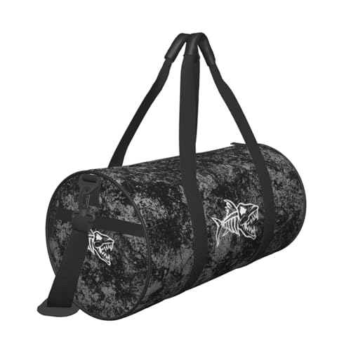 Anger Fish Skeletons Convertible Garment Bag with Shoulder Strap, Carry on Garment Duffel Bag for Men Women - Rolling Foldable for Travel Luggage Bags (Black)4