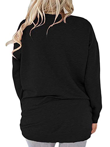 ROSRISS Plus-Size-Tops for Women Long Sleeve V Neck Shirts Oversized Pockets Tunics3