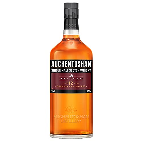 Auchentoshan 12 vjet | Uiski Scotch Single Malt | me kuti dhuratash | Shije karamel dhe shije frutash | 40% Vol | Shishe e vetme 700 ml