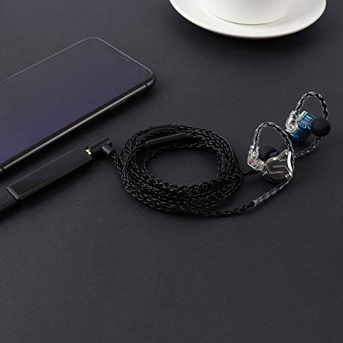 Image of JCALLY Headphones Cable, MMCX Cable,Replacement Cable Oxygen-Free Copper Upgrade 5N OFC Headphone Wire 8 Shares Earphone 3.5mm Plug Wire with Microphone JC08S (Black) (Black MMCX)