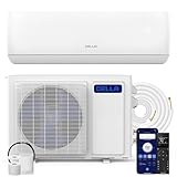 DELLA Motto Series 12000 BTU 20 SEER2 115V Mini Split AC, Cools Up to 550 Sq.Ft, Works with Alexa and Wifi, Ductless Inverter System Air Conditioner, Pre-Charged Heat Pump and 16.4ft Kits