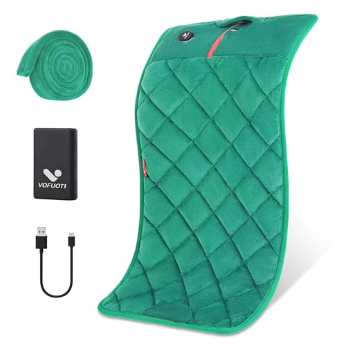 Vofuoti Manta eléctrica con batería inalámbrica, 10000 mAh, almohadilla térmica trasera con 3 niveles de calor, cojín de calor eléctrico, lavable a máquina, regalo para el día de la madre para mujeres