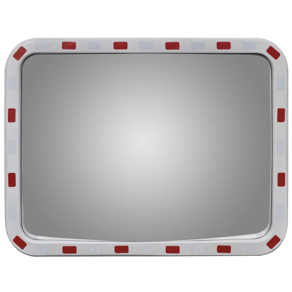 vidaXL Espejo Convexo Rectangular para el tráfico, con reflectores, 60 x 80 cm