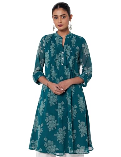 Image of BIBA Women Polyester Straight Fit Printed Kurta
