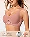 LetsJoli Minimizer Bras for Women Wireless Bra No Underwire Seamless Push Up Full Coverage Supportive Winter Outfits(Pink L)