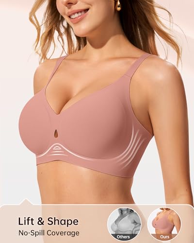 Image of LetsJoli Wireless Bras for Women No Underwire Jelly Bras Seamless Push Up Full Coverage Bralettes Comfortable Everyday Bra