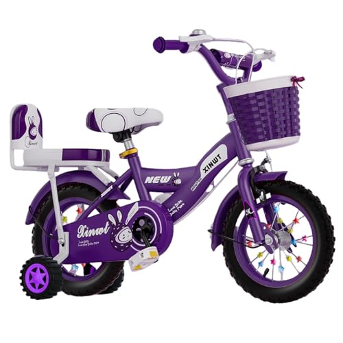 HOTGEEJP幼児用自転車 ランニングバイク 子供用自転車 3歳から9歳までの男の子女の子用12インチ 14インチ 16インチ18インチ20インチ 補助輪付き バスケット付き 高さ調節可能 人気 誕生日プレゼントに最適です ゴムタイヤを装備 (ガードレー