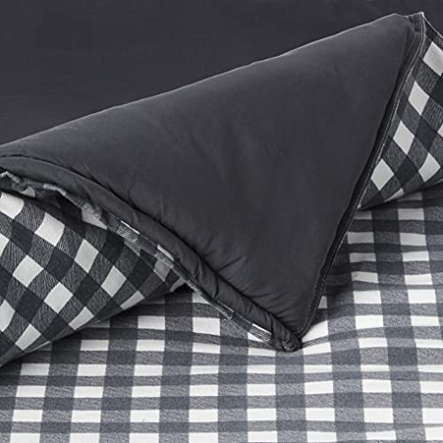 Image of Eddie Bauer - Queen Comforter Set, Reversible Cotton Bedding with Matching Shams, Pre-Washed for Added Softness (Kingston Charcoal, Queen)