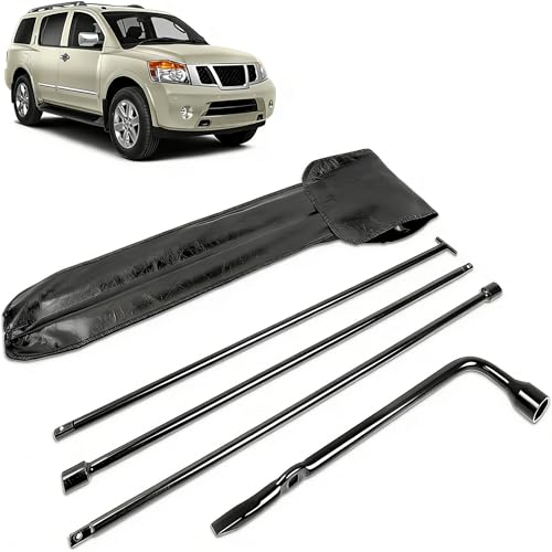 Spare Tire Tool Kit with Spare Tire Jack Handle and Wheel Lug Wrench Compatible with 2005-2019 Frontier 2004-2019 Titan 1996-2019 Pathfinder 2005-2015 Amanda Xterra Spare Tire Removal Tool Kit