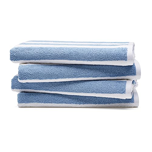 Amazon Basics Cabana Stripe Beach Towel - 4-Pack, Sky Blue #TOP3
